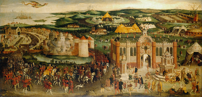 Entrevue du Camp du Drap d'Or en juin 1520 - attribué à Hans Holbein le Jeune - vers 1545